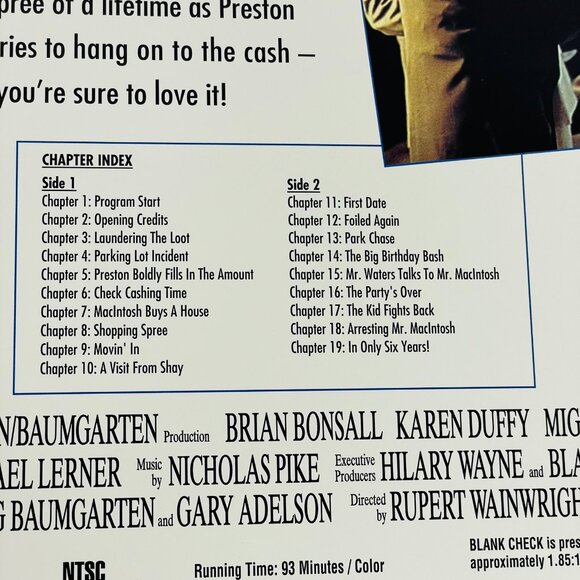 Walt Disney Home Video Movie Blank Check Letterbox Laserdisc LD NTSC - Picture 5 of 7